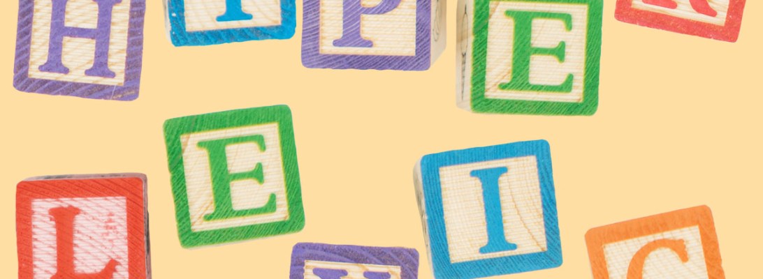 Children's wood blocks spell out Hyperlexic